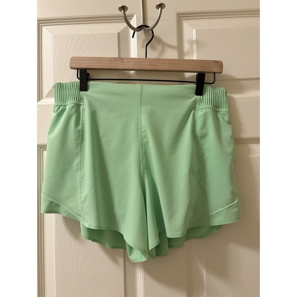 Lululemon Athletica Scream Green Light Hotty Hot High-Rise Shorts Womens Size 12